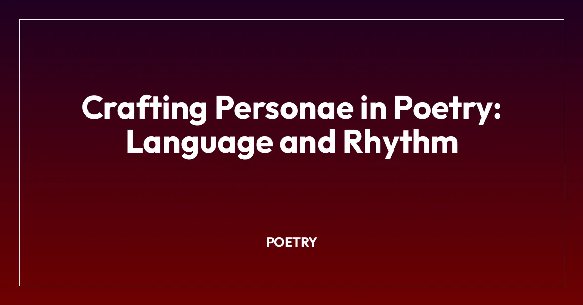 Crafting Personae in Poetry: Language and Rhythm