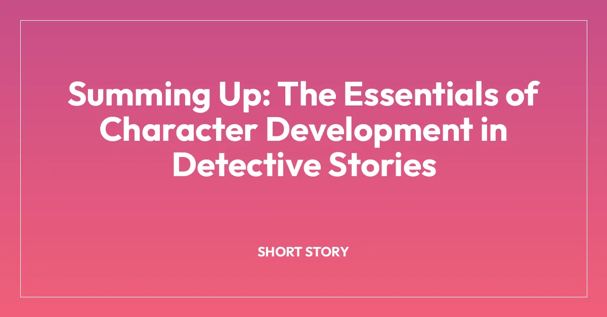 Summing Up: The Essentials of Character Development in Detective Stories