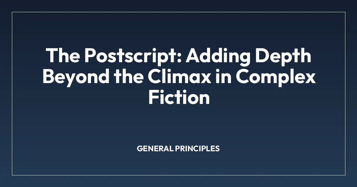 The Postscript: Adding Depth Beyond the Climax in Complex Fiction