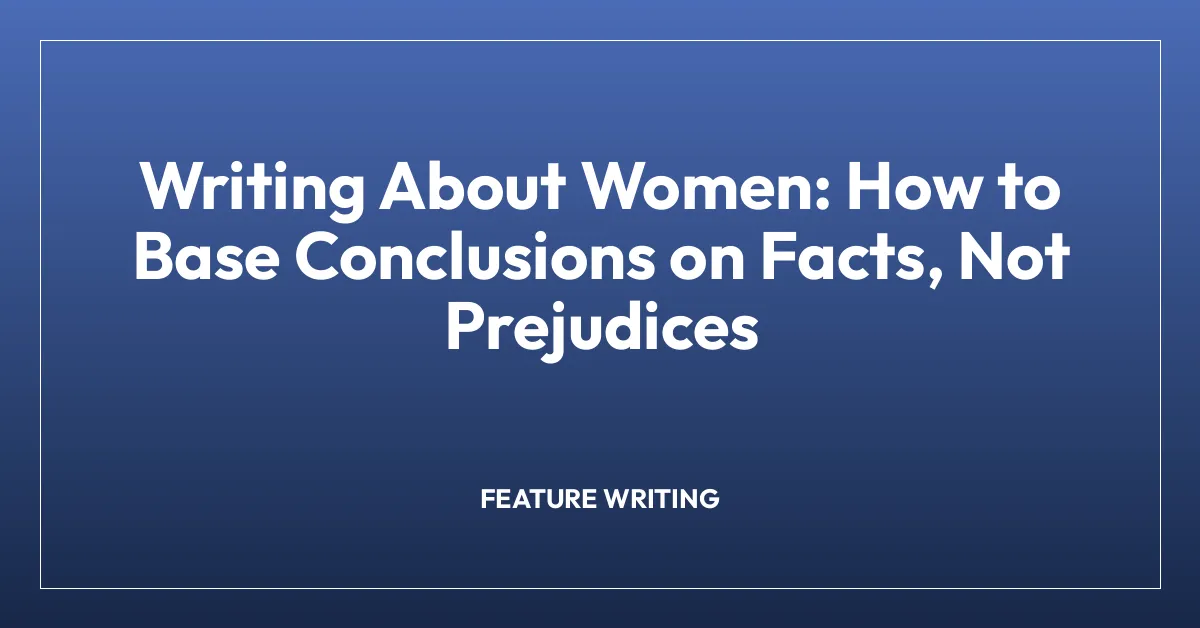 Writing About Women: How to Base Conclusions on Facts, Not Prejudices
